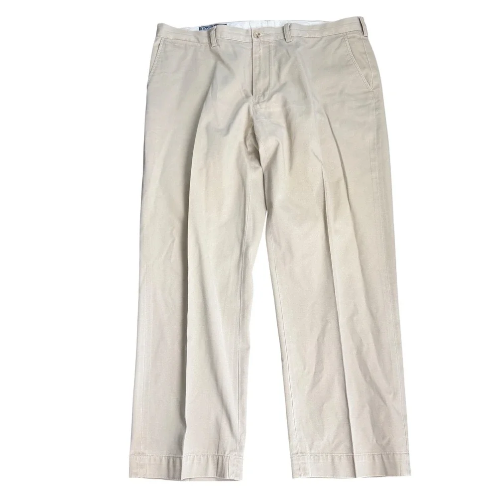 Polo Ralph Lauren Mens Preston Pant Tan Khaki Cotton Chino Trousers 40x29